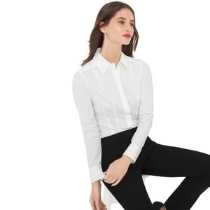 White House Black Market fitted white shirt, NWT